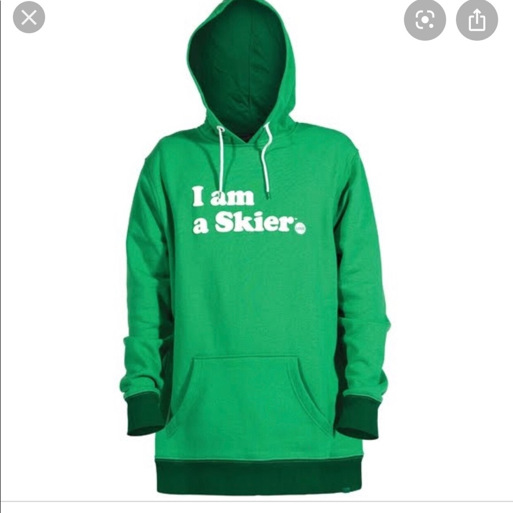 Line I am a skier green unisex hoodie